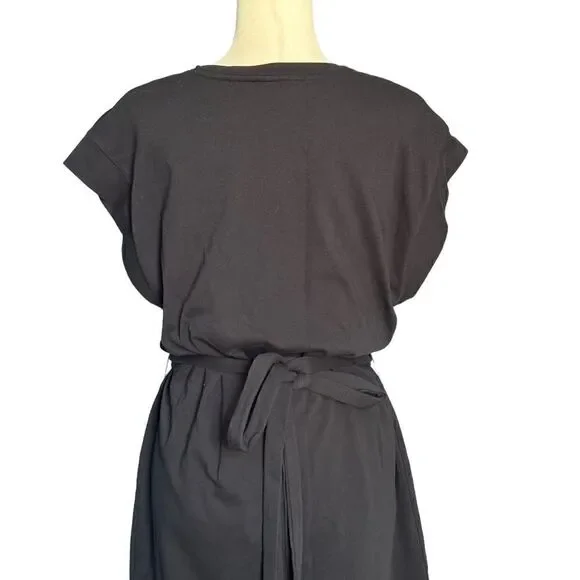 Vince Black Tie Waist Mini Dress | Size L - Picture 6 of 9